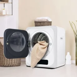 Torktumlare 3–4 kg i rostfritt stål, 850 W med flerfiltersystem, 6 program och överhettningsskydd (väggmonterad)