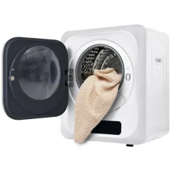 Torktumlare 3–4 kg i rostfritt stål, 850 W med flerfiltersystem, 6 program och överhettningsskydd (väggmonterad)