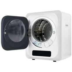 Torktumlare 3–4 kg i rostfritt stål, 850 W med flerfiltersystem, 6 program och överhettningsskydd (väggmonterad)