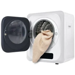 Torktumlare 3–4 kg i rostfritt stål, 850 W med flerfiltersystem, 6 program och överhettningsskydd (väggmonterad)