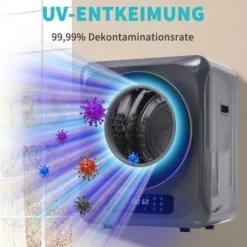 Torktumlare 2,5 kg (upp till 4 kg) Rostfritt stål 850W – 6 program, flerfunktioner, flerfilter, överhettningsskydd, väggmonterbar