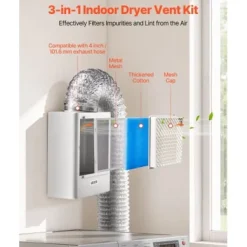 Torktumlarslangset, 23,6x13,4x29,4 cm, Vit, ABS-material