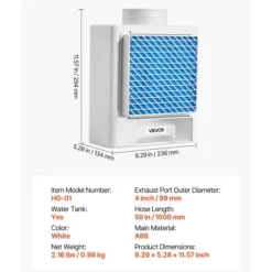 Torktumlarslangset, 236x134x294 mm, Vit, ABS-material