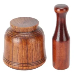 Trä kryddkvarn mortel och mortelstöt set