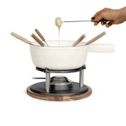 Traditionell fondue-set - LIVOO - MEN426C - 2,6L - 6 personer - Emaljerad gjutjärn - 6 gafflar - Kakelon kompatibel med alla värmekällor