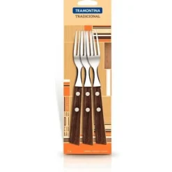 TRAMONTINA SET 3 GAFLAR MED HANTERING I NATURLIGT TRÄ - TRADITIONELL