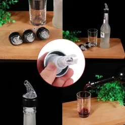 Transparent 50 ml uppmätt flaskhällare för whisky, vin och sprit, perfekt för hemmabar