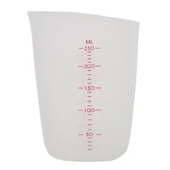 Transparent mjuk silikonmätkopp Visuell halvpermeabel mjölkkopp (250 ml)