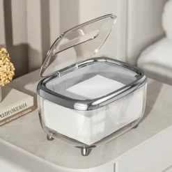 Transparent mjukpapperslåda med fast lock - kreativ och enkel pappersförvaringsorganisator