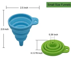 Trattset - 4-delade hopfällbara silikonkökstrattar för vätskor och pulver