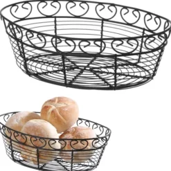 Trådkorg för servering av bröd, oval, dekorativ - Hendi 425879