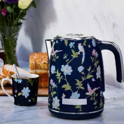 Trådl kettles - Laura Ashley - Marine Elveden - kapacitet 1,5L, kalkfilter, 2200W, automatisk avstängning