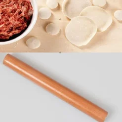 Träkavel Multifunktionell Notstick-degrulle för köksbakning ljusbrun