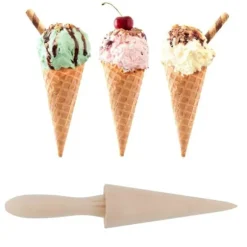 Träkonrulle bakverk glasskonform bakverktyg för hemdessertbutik