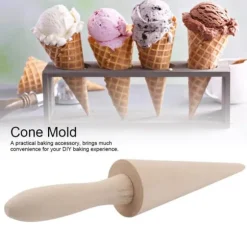 Träkonrulle bakverk glasskonform bakverktyg för hemdessertbutik