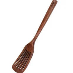 Träspatel Säker Luktfri träskyffel Hushållsredskap med långt handtag för matlagning Läckande spatel