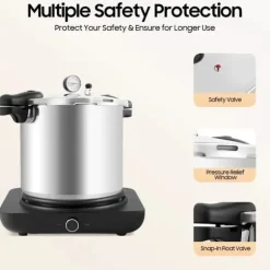 Tryckkokare för konservering/inkokning - Pressure Canner - 22 L (23 qt) kapacitet - 11 psi - Manometer & säkerhetsventil