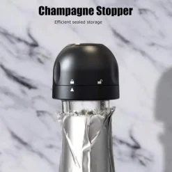 Tung vinpropp, livsmedelsklassad silikonförseglad vinflaskpropp Låsning Champagnepropp A472