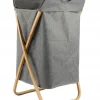 TVÄTTKORG I BAMBUS, stor, hopfällbar, stående, för förvaring