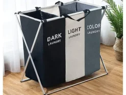 Tvättkorg med 3 Fack - Korg till Tvätt - 135L