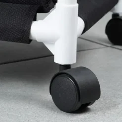 Tvättkorg på hjul, trefack, 137 l