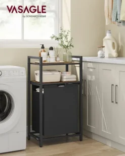 Tvättkorg, 50x33x92 cm, Brun