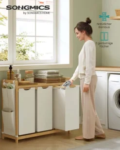 Tvättkorg, 94x33x78 cm, Krämvit