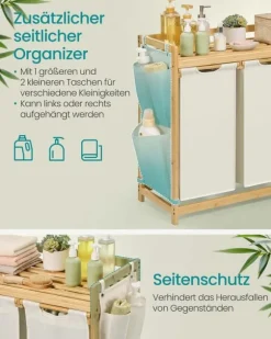 Tvättkorg, 94x33x78 cm, Krämvit