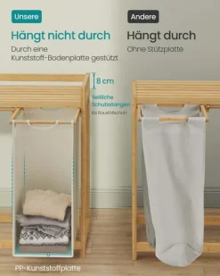 Tvättkorg, 94x33x78 cm, Krämvit