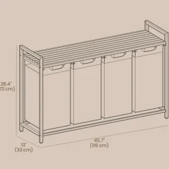 Tvättkorg, 116x33x72 cm, Vit