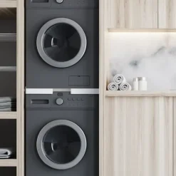 Tvättmaskinanslutningsmodul - Kopplingsstycke - Space -sparande med spänningsbälte | Innehållsuppsättning: Justerbar