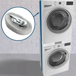 Tvättmaskinanslutningsmodul - Kopplingsstycke - Space -sparande med spänningsbälte | Innehållsuppsättning: Justerbar