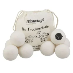 Ulltorkbollar set, 7 cm, Vit