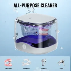 Ultraljudsprotesrengörare, 123x111x103 mm, Vit, UV-sterilisering