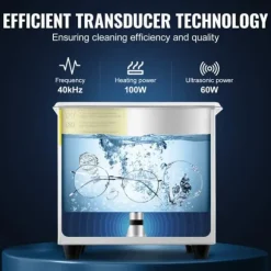 Ultraljudsrenare 1,3 l professionell med digital ultraljudsdisplay