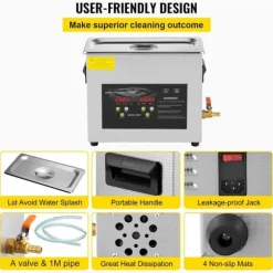 Ultraljudsrenare 6L, 400W med värme och timer för smycken, effektiv rengöring