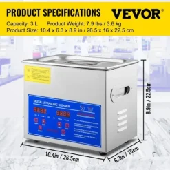 Ultraljudsrengörare, Digital Kontroll, Miljövänlig Design,3L