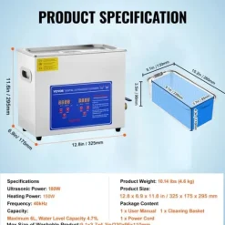 Ultraljudsrengörare, Djup rengöring, Användarvänlig design,6L