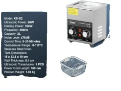 Ultraljudsrengörare, flera kapacitetsalternativ, effektiv värmesystem,2L
