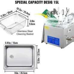 Ultraljudsrengörare, Hög Effekt 240W-600W, Stor Kapacitet Upp till 30L,15L JPS-60A