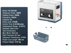 Ultraljudsrengörare, Justerbar Temperatur, Kraftfull Rengöringsåtgärd,6L