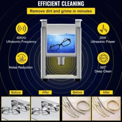 Ultraljudsrengörare, Kompakt Design, Kraftfull Ultrasonisk Frekvens, Mångsidiga Tillämpningar