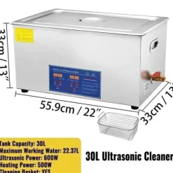 Ultraljudsrengörare, Kraftfull rengöringsprestanda, Användarvänlig design,30 L-600W