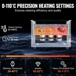 Ultraljudsrengörare 15L, värmetimer, digital ljudmaskin, effektiv rengöring, användarvänlig design, för hem och verkstad