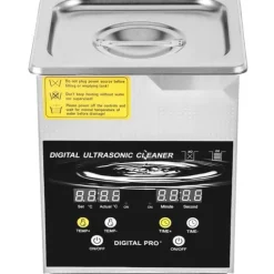Ultraljudsrengöringsmaskin 2L för smycken, rostfritt stål, effektiv rengöring, kompakta mått