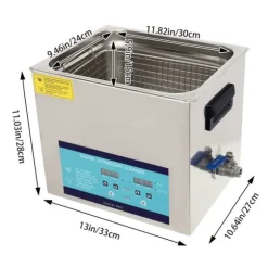 Ultraljudstvätt - 10 L Rengöringsmaskin - 28/40 kHz - Timer 0–30 min - EU-kontakt 220 V - Rostfritt stål 201/304 - Effekt <800 W - Ljusgrå