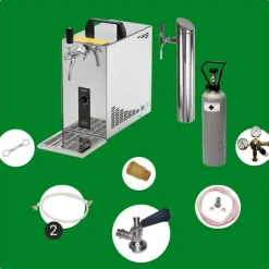 Underräknare komplett set, Öltapp, PYGMY 25 LE, 1-sidigt torrkylare, 30 liter / h, inkl dispenser, Green Line, KEG:NC Adapter