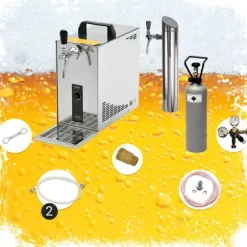 Underräknare komplett set, Öltapp, PYGMY 25 LE, 1-sidigt torrkylare, 30 liter / h, inkl dispenser, Green Line, KEG:Type M