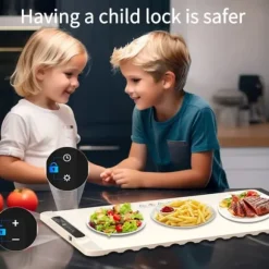 Uppgradera mat uppvärmning matta med värmebeständig kudde, barnlås säkerhet, perfekt för buffé, möten, fester, daglig användning