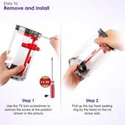 Uppgraderad dammbehållare tätningsring set kompatibelt med Dyson V11/V15 Gen5/SV-serien (inkl. T8 skruvmejsel)